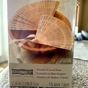 Wooden Carved Fans by Celebrate It